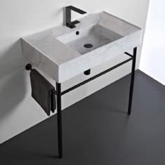 Modern Console Sink, Marble Style Sink, 32 inch